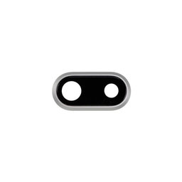 Apple iPhone 8 Plus - Sklíčko Zadnej Kamery s Rámom (Silver)
