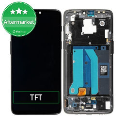 OnePlus 6 - LCD Displej + Dotykové Sklo + Rám (Midnight Black) TFT