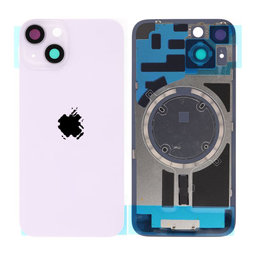 Apple iPhone 14 - Sklo Zadného Housingu + Sklíčko Kamery + Kovový Pliešok + Magsafe Magnet (Purple)