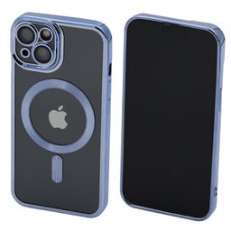 FixPremium - Puzdro Crystal s MagSafe pre iPhone 13 a 14, modrá