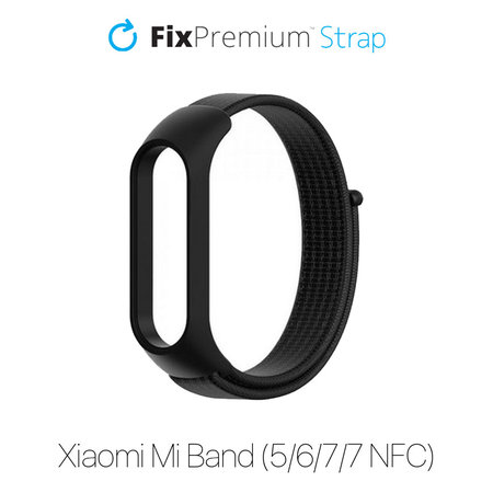 FixPremium - Nylonový Remienok pre Xiaomi Mi Band (5/6/7/7 NFC), čierna