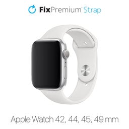 FixPremium - Silikónový Remienok pre Apple Watch (42, 44, 45 a 49mm), biela