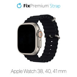 FixPremium - Remienok Ocean Loop pre Apple Watch (38, 40 a 41mm), čierna