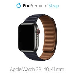 FixPremium - Remienok Leather Loop TPU pre Apple Watch (38, 40 a 41mm), čierna