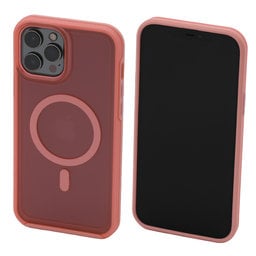 FixPremium - Puzdro Clear s MagSafe pre iPhone 12 Pro Max, peach pink