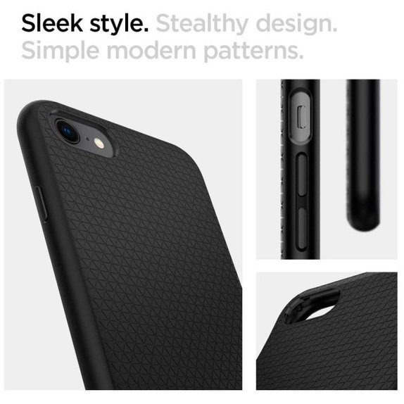 Spigen - Puzdro Liquid Air pre iPhone 7, 8, SE 2020 & SE 2022, čierna
