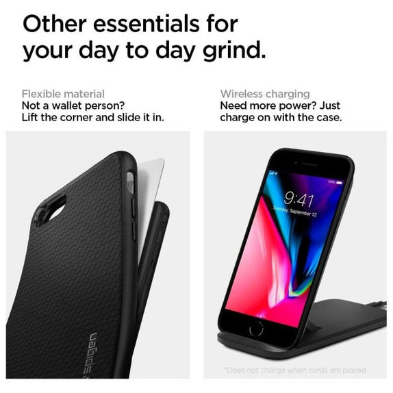 Spigen - Puzdro Liquid Air pre iPhone 7, 8, SE 2020 & SE 2022, čierna