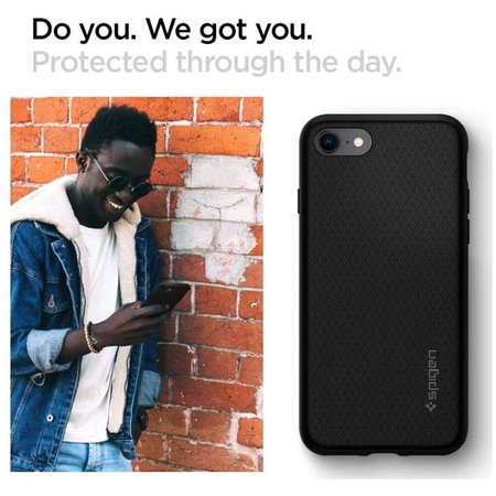 Spigen - Puzdro Liquid Air pre iPhone 7, 8, SE 2020 & SE 2022, čierna