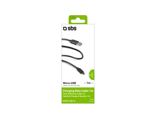 SBS - Micro-USB / USB Kábel (1m), čierna