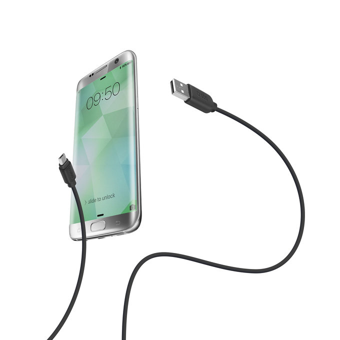 SBS - Micro-USB / USB Kábel (2m), čierna