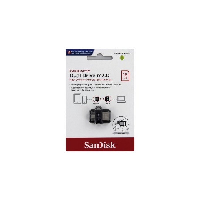 SanDisk - Ultra Dual 16 GB, Micro USB