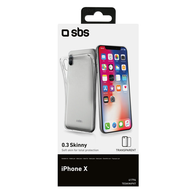 SBS - Skinny Puzdro pre iPhone X, XS a 11 Pro, transparentná