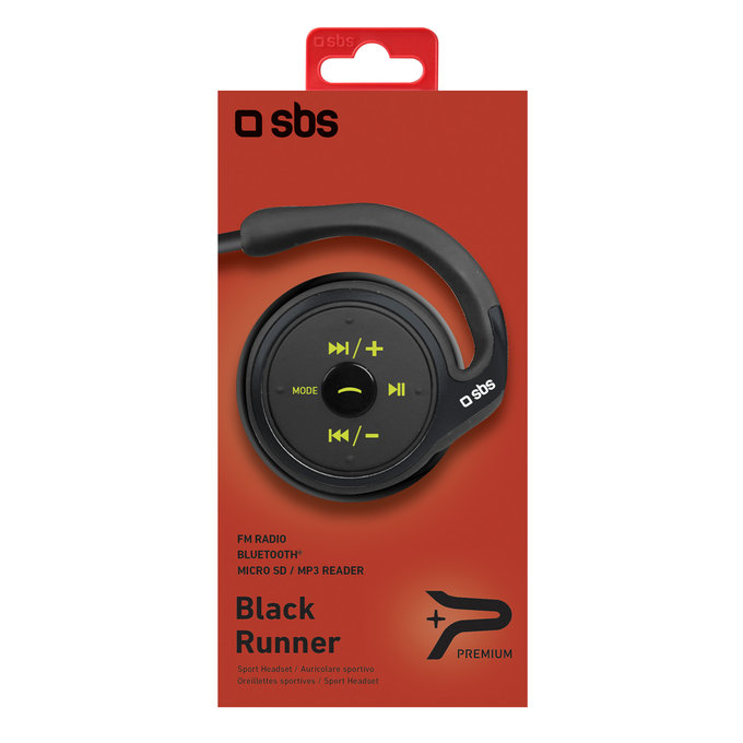 SBS - Športové Bluetooth sluchadlá Black Runner, black