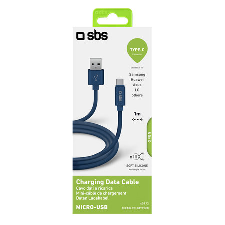 SBS - USB-C / USB Kábel (1m), biela