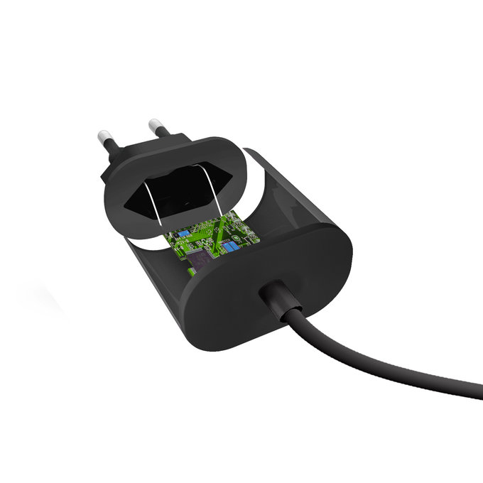 SBS - 10W Nabíjací Adaptér s USB-C, čierna