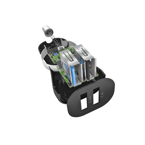 SBS - Autonabíjačka 2x USB, 2.4A, čierna