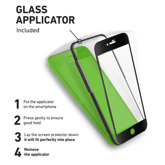 SBS - Tvrdené Sklo 4D Full Glass pre iPhone 6, 6s, 7, 8, SE 2020 a SE 2022, čierna