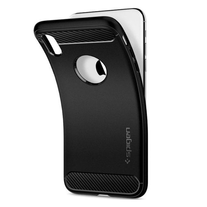 Spigen - Puzdro Rugged Armor pre iPhone XR, čierna