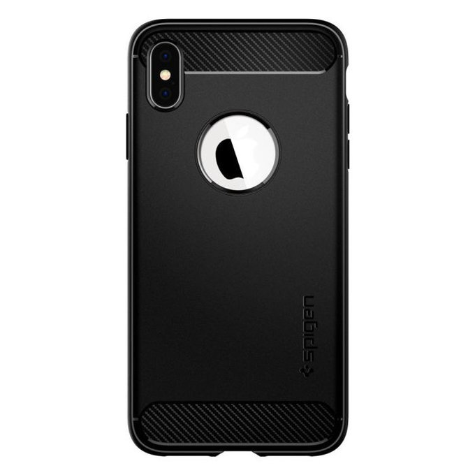Spigen - Puzdro Rugged Armor pre iPhone X a XS, čierna