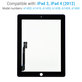 Dotykové sklo s tlačidlom domov pre iPad 3, iPad 4, Black