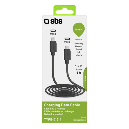 SBS - USB-C / USB-C Kábel (1.5m), čierna