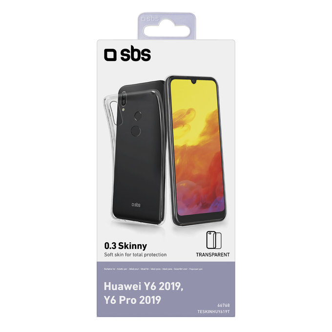 SBS - Puzdro Skinny pre Huawei Y6 2019, Y6 Pro 2019, transparentná