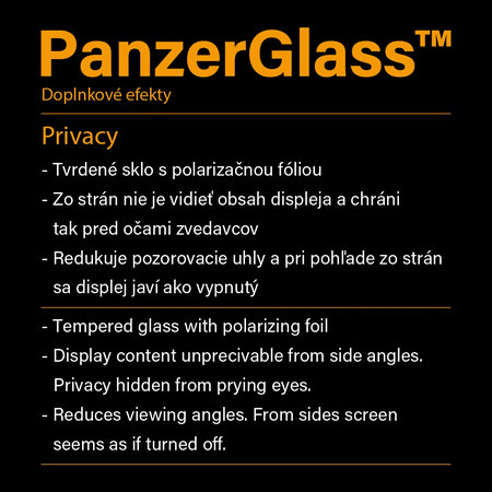 PanzerGlass - Tvrdené sklo Privacy Case Friendly CamSlider pre iPhone 8/7/6s/6 Plus , čierna