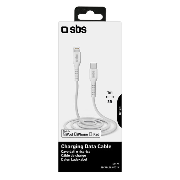SBS - Lightning / USB-C Kábel (1m), biela