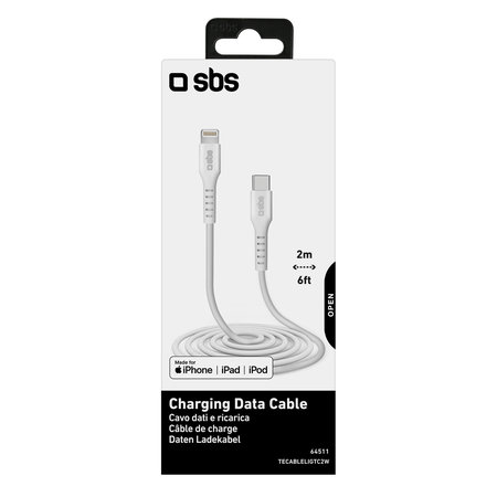 SBS - Lightning / USB-C Kábel (2m), biela