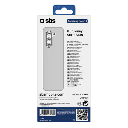 SBS - Puzdro Skinny pre Samsung Galaxy Note 10, transparentná