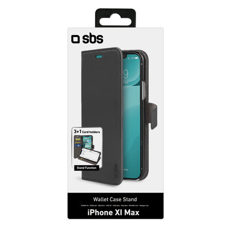 SBS - Puzdro Wallet Stand pre iPhone 11 Pro Max, čierna