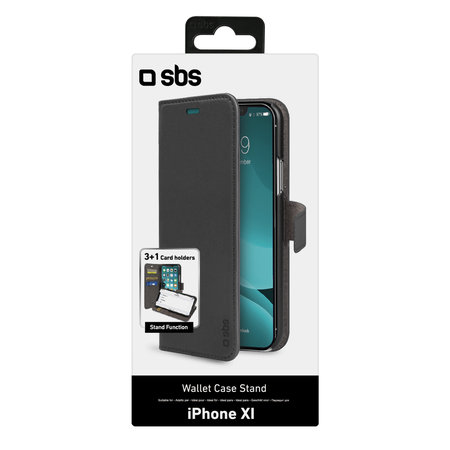 SBS - Puzdro Wallet Stand pre iPhone 11 Pro, čierna