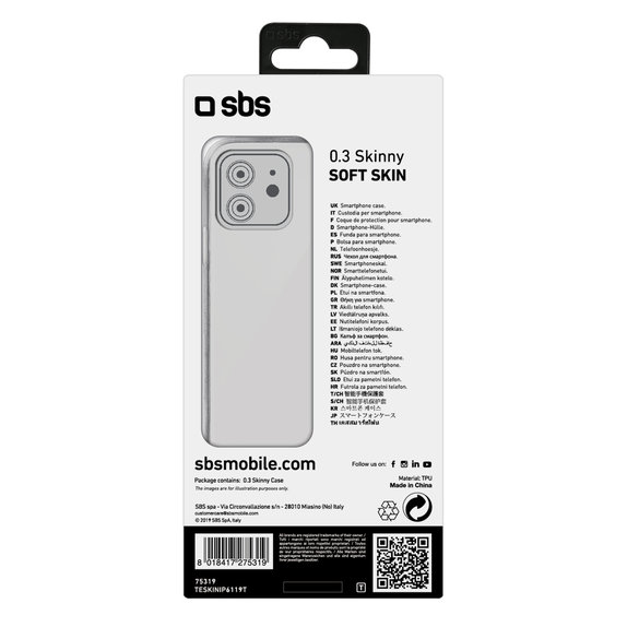 SBS - Puzdro Skinny pre iPhone 11, transparentná