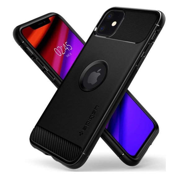 Spigen - Puzdro Rugged Armor pre iPhone 11, čierna