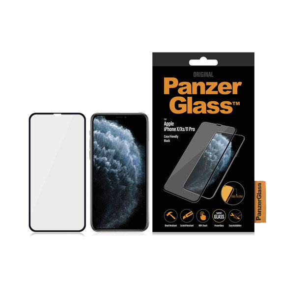 PanzerGlass - Tvrdené Sklo Case Friendly pre iPhone X, XS a 11 Pro, čierna
