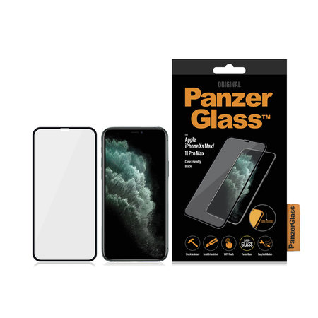PanzerGlass - Tvrdené Sklo Case Friendly pre iPhone XS Max a 11 Pro Max, čierna