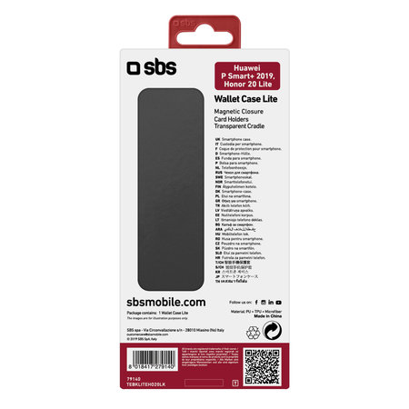 SBS - Puzdro Book pre Honor 20 Lite/Huawei P Smart+ 2019, čierna
