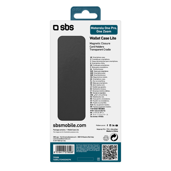 SBS - Puzdro Book Puzdro pre Motorola One Pro/One Zoom, čierna