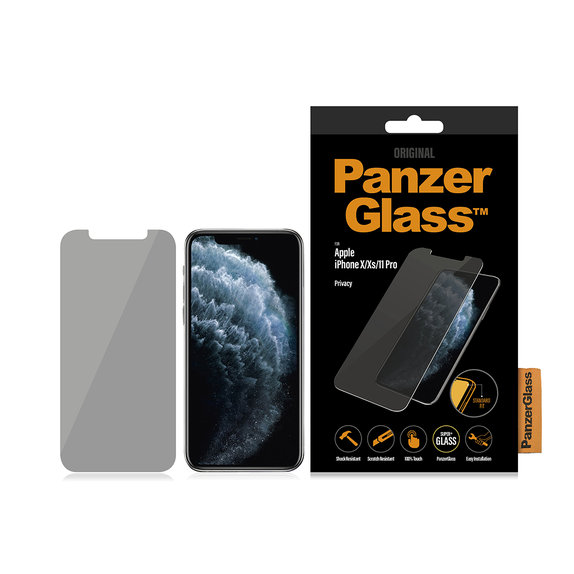 PanzerGlass - Tvrdené Sklo Privacy Standard Fit pre iPhone X, XS a 11 Pro, transparentná