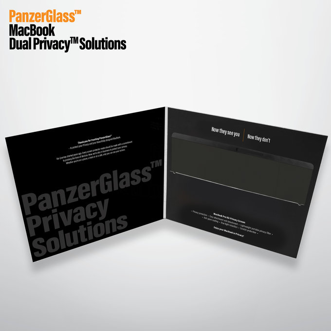 PanzerGlass - Tvrdené sklo Dual Privacy pre MacBook/Air/Pro 13", čierna