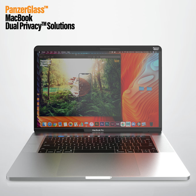 PanzerGlass - Tvrdené sklo Dual Privacy pre MacBook Pro 15", čierna