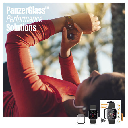 PanzerGlass - Tvrdené Sklo Full Silicone pre Apple Watch Series 4, 5, 6, SE (1st gen) a SE (2nd gen) 40mm, čierna