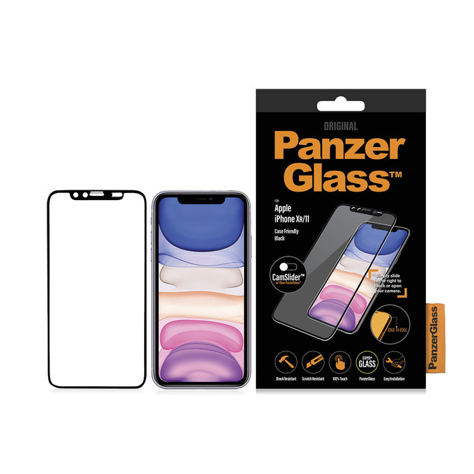 PanzerGlass - Tvrdené Sklo Case Friendly CamSlider pre iPhone XR a 11, black