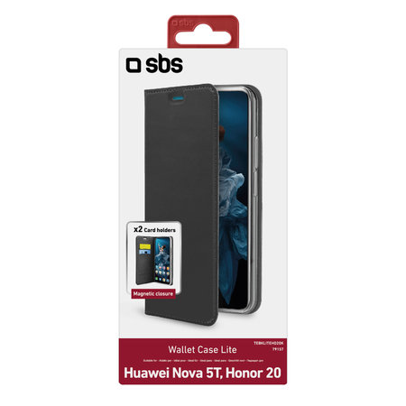 SBS - Puzdro Book Wallet Lite pre Honor 20, Huawei Nova 5T, čierna