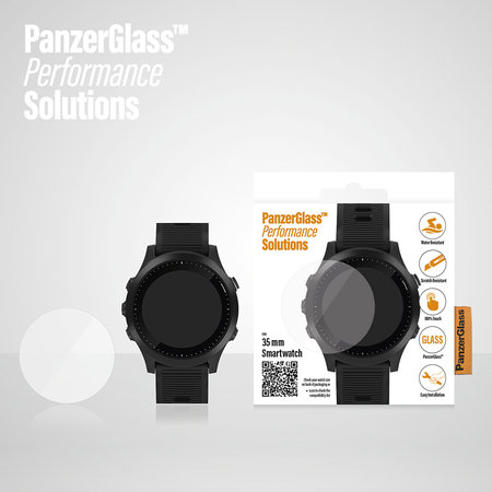 PanzerGlass - Univerzálne tvrdené sklo Flat Glass pre smartwatch (35 mm), transparentná