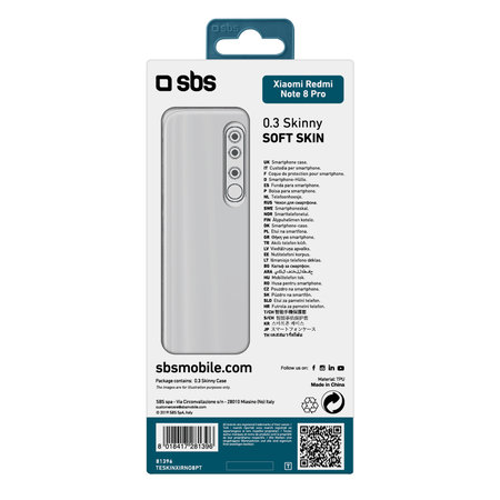 SBS - Puzdro Skinny pre Xiaomi Redmi Note 8 Pro, transparentná