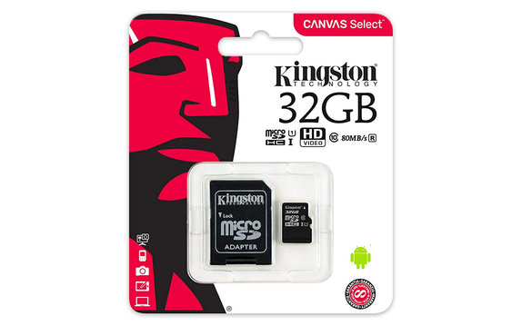 Kingston - MicroSDHC Pamäťová Karta Canvas Select Plus, 32 GB, SD Adaptér