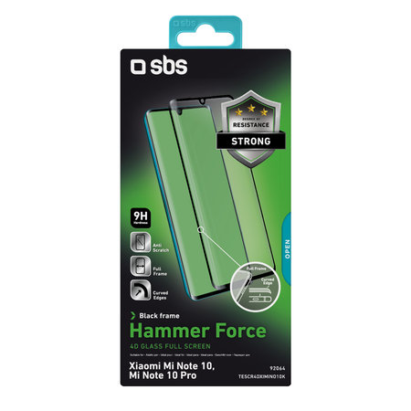 SBS - Tvrdené Sklo 4D Full Glass pre Xiaomi Mi Note 10, Mi Note 10 Pro, čierna