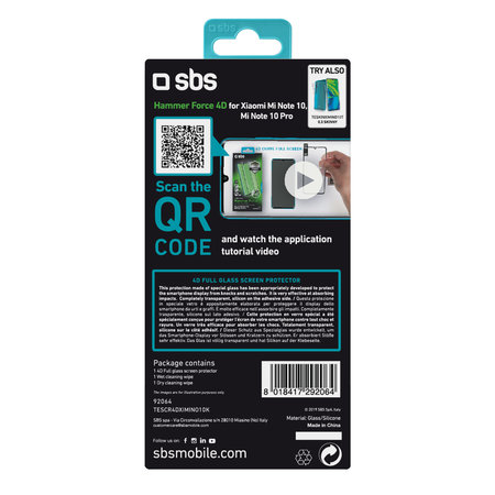 SBS - Tvrdené Sklo 4D Full Glass pre Xiaomi Mi Note 10, Mi Note 10 Pro, čierna