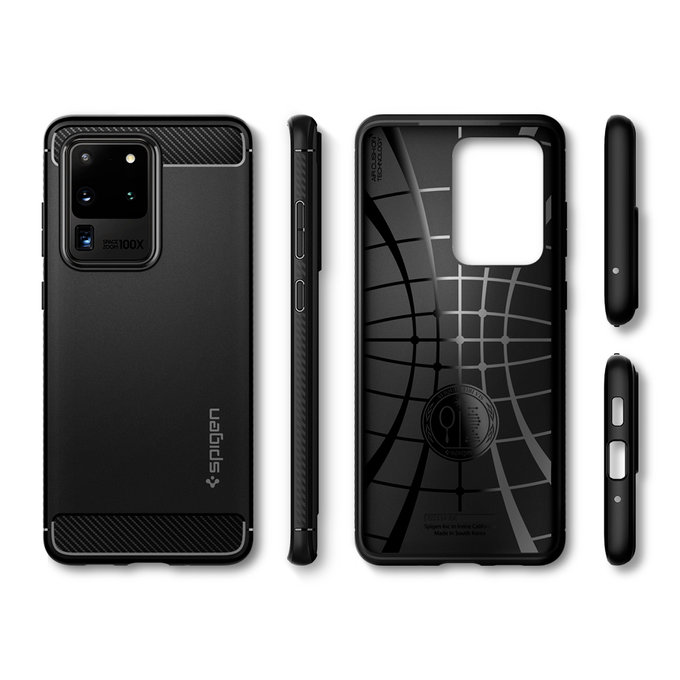 Spigen - Puzdro Rugged Armor pre Samsung Galaxy S20 Ultra, čierna
